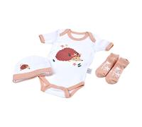 Bébé Douceur, Newborn Baby Bodysuit + Hat + Socks Set 100% Cotton Hedgehog Magic Hedgehog