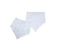 Bébé Douceur Set of 2 Bandana Bibs 100% Cotton Gauze 16 x 41 cm White