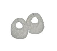 Bébé Douceur Set of 2 Cotton Gauze Bibs + Sponge 22 x 27 cm Grey