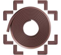 Bebe Earth 6M Baby Proofing Edge and Corner Guard Protector Set, 20 Feet Edges & 8 Corner Guards, Furniture and Tables Child Baby Proof Bumpers, Pre-Taped Corner Cushions - Coffee Brown