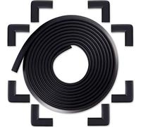 Bebe Earth 6M Baby Proofing Edge and Corner Guard Protector Set, 20 Feet Edges & 8 Corner Guards, Furniture and Tables Child Baby Proof Bumpers, Pre-Taped Corner Cushions - Onyx Black