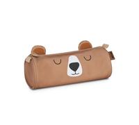 Bebe Friends Barrel Pencil Case with Ears, Bear Design School Pouch