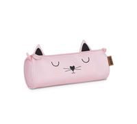 Bebe Friends Barrel Pencil Case with Ears, Cat Design School Pouch
