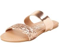 bebe Girls Sandals - Glitter Patent Sandals (Toddler/Little Kid), Rose gold, 14.0 cm