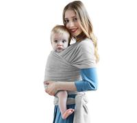 bebebou Sling Wrap for Newborns and Babies (3.5 kg to 16 kg), Hands-Free Stable and Ergonomic Baby Carrier, Nursing Cover for on the Go (Grey)