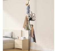BeBecome Coat Rack, Telescopic Free-Standing Clothes rack for Hanging Clothes, 70" - 125" Adjustable Floor to Ceiling Heavy Duty Garment clothing Rack, for Clothes Coats Easy to Assemble Black