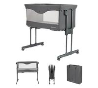 Bebeconfort Amara Baby Bedside Crib, 0-9 kg, Tinted Graphite | Co-Sleeper Crib, 0-6 Months, 2-in-1 Co-Sleeper & Bassinet, 3-Second Compact Fold, Easy to Move Around, Handy Travel Bag