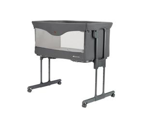 Bebeconfort Amara, Co-Sleeping Cot, 0-6 Months, 0-9 kg, Co-Sleeping Cot, 2-in-1 Co-Sleeping Cot and Crib, Compact Folding in 3 Seconds, Easy to Carry, Practical Travel Bag, Tinted Graphite