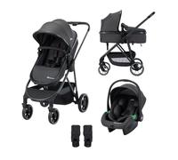 Bebeconfort Brume Trio, Baby Stroller 3 in 1 with Car Seat, 0-22 kg (0-4 Years), Reversible & Lightweight Puschair Travel System, I-Size Car Seat, Compact Fold, Spacious Basket, Mineral Graphite