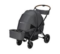 Bebeconfort Helios, Double Pram from Birth, 0-4 Years, 0-22kg, 2 Face-to-face Seats, Large All-Terrain Wheels, Compact Folding, Trolley on Wheels, Protective Canopy, Mineral Graphite
