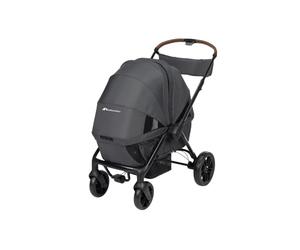 Bebeconfort Helios, Double Pram from Birth, 0-4 Years, 0-22kg, 2 Face-to-face Seats, Large All-Terrain Wheels, Compact Folding, Trolley on Wheels, Protective Canopy, Mineral Graphite
