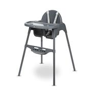 Bebeconfort Meely, 2-In-1 Adjustable Baby High Chair Converts to Baby Chair, 6 Months - 3 Years (Max. 15Kg), Lightweight (3.3Kg), Portable High Chair, Easy to Clean, 5-Point Safety Harness, Dark Grey