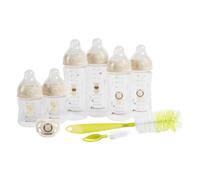 Bebeconfort Physio Air Complete Bottle Kit, Bottle Feeding Essentials, 0+ Months, Includes 6 Baby Bottles, A Soother and 2-in-1 Bottle Brush,Physiological Shaped Soother and Teat, Anti-Colic Design