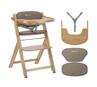 Bebeconfort Timba 2 with Cushion, Evolutive Wooden Highchair, 6+ Months, Up to 110 kg, Ergonomic Baby High Chair, Fits Most Dining Tables, Removable Tray, Natural Wood + Beige