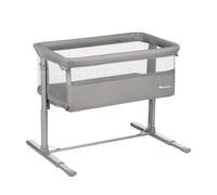 Bebeconfort Zina Co-Sleeper Crib & Baby Cot From Birth up to 6 Months (0-9kg), Foldable Bedside Crib, 5 Adjustable Height Positions, Reclinable Cot Mattress, Easy to Install, Mineral Grey