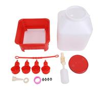 Bebedero automático para aves de corral, dispensador automático multifuncional de gran capacidad de 10L con 4 tazones para gallinero de granja, plástico, 23x23x36cm