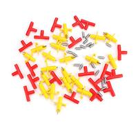 Bebedero automático para conejos, bebedero con tetina, accesorios de jaula duraderos para conejos, plástico, Metal, rojo, amarillo, 20 piezas