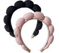 BEBEEPOO headband for washing face, 6-pack Makeup Headband spa headband,2pcs Spongeand Headband 4Pcs Wrist Spa Wash Band ristbands, Terry Cloth Headbands Puffy Headbands for Women and Girls,