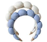 BEBEEPOO Makeup Headband, Spa Headband for Washing Face, 6-pack Skincare Headbands and Wristbands Set, Sponge Terry Cloth Headbands Face Wash Headband Puffy Headbands for Women and Girls,