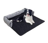 Bebeibon Large Dog Bed - Washable Calming Mat for Sofa & Car, Anti-Slip Crate Mattress, 90x90x15cm, Black
