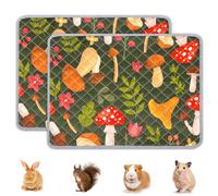 BeBeJoJo 2 Pack Guinea Pig Cage Liner,Washable Guinea Pig Bedding,Reusable Guinea Pig Mat,Waterproof Super Absorbent Guinea Pig Mat,Brown,60x45CM