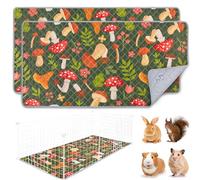 BeBeJoJo 2 Pack Guinea Pig Cage Liner,Washable Guinea Pig Bedding,Reusable Guinea Pig Mat,Waterproof Super Absorbent Guinea Pig Mat,Brown,120x60CM