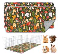BeBeJoJo 2 Pack Guinea Pig Cage Liner,Washable Guinea Pig Bedding,Reusable Guinea Pig Mat,Waterproof Super Absorbent Guinea Pig Mat,Brown,142x70CM