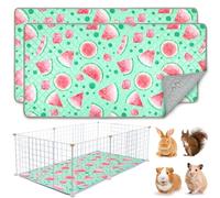 BeBeJoJo 2 Pack Guinea Pig Cage Liner,Washable Guinea Pig Bedding Reusable Guinea Pig Mat Waterproof Super Absorbant Guinea Pig Pee Pads,Blue,120x60cm