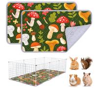 BeBeJoJo 2 Pack Guinea Pig Cage Liner,Washable Guinea Pig Bedding,Reusable Guinea Pig Mat,Waterproof Super Absorbent Guinea Pig Mat,Brown,74x40CM