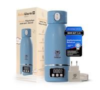 BEBELUX® Baby Bottle Warmer V2 - Electric Baby Milk Warmer for On the Go | 36W USB-C Quick Charge | BPA Free | Perfect Temperature Control | Germ-free & Leak-Proof | Long Lasting Battery (Blue)