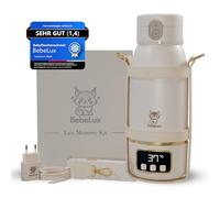 BEBELUX Mommy Kit Baby Bottle Warmer, Electric Baby Milk Warmer for Travel, 36 W USB-C Quick Charge, BPA-Free, Perfect Temperature Control, Long-Lasting Battery (Beige)