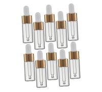 BEBEMOKO 10Pcs Clear Glass Dropper Bottles Leakproof Refillable Essential Oil Containers Small Travel-sized Pipette Dispenser Bottles with Wear-resistant Tips