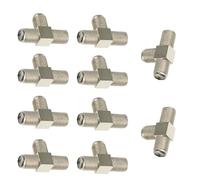 BEBEMOKO 10pcs F Type Female 3-way Coaxial Splitter Cable Connector for Tv Aerial Satellite Dish Signal Distribution Compatible Vcr Antenna Systems