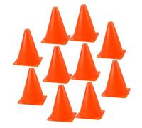 BEBEMOKO 10Pcs Small Bright Orange Plastic Training Cones for Soccer Football Roller Skating Agility Drills Youth Athlete Field Exercise Obstacle Markers Portable