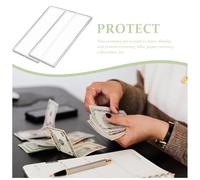 BEBEMOKO 10Pcs Transparent Paper Money Collection Cases Banknote Holders Flat Display Protectors for Cash and Stamp Collectors Home Storage