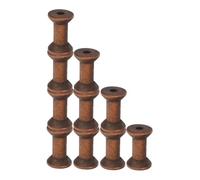 BEBEMOKO 10Pcs Vintage Wooden Empty Spools Rustic Craft Bobbins for Thread Ribbon Weaving Embroidery DIY Arts Home Studio Decoration