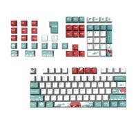 BEBEMOKO 129pcs Coral Themed Pbt Keycaps Replacement Set for Mechanical Gaming Keyboard, Wide Application, Easy to Operate, Suitable for Wireless and Wired Gaming Keyboards