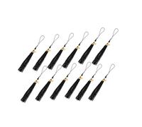 BEBEMOKO 12pcs Black Graduation Caps Tassel Set 2022 Academic Graduation Tassels for Doctoral Hat Ceremony Decoration Diy Charms for University and High School