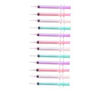 BEBEMOKO 12pcs Gel Ink Ballpoint Pens Fine Tip Smooth Writing Syringe Design for School Office Supplies and Signing Comfortable Grip Multi-color for Sketching Journals and Notes