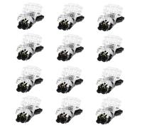 BEBEMOKO 12pcs Transparent Compact Wire Connectors Low Voltage Wiring Terminal Cable Connector with Multi-piercing Clamping for Safe Efficient Electrical Connections and Maintenance
