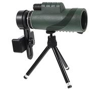 BEBEMOKO 12x50 Monocular Telescope with Wide Angle Lens and Adjustable Stand, Outdoor Birdwatching and Camping Scope for Adults, Includes Mobile Phone Holder, Green Compact Travel Telescope