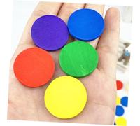 BEBEMOKO 150pcs Wooden Mini Discs Math Teaching Tool for Preschool Educational Smooth Counting Tokens for Early Learning and Cognitive Development