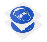 BEBEMOKO 2 pcs Industrial Adhesive Wear Protective Goggles Stickers Self-adhesive Safety Signs for Eye Protection in Factory and Workshop Use and Easy to Apply Labels