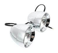 BEBEMOKO 2 Pcs Motorcycle Auxiliary Fog Light Vintage Bullet Style Plastic Casing Stable Illumination Wide Visibility for Night Riding Compatible with Moped and Motorbike Headlight Parts