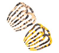 BEBEMOKO 2 Pcs Practical Seven-tooth Retro Hair Combs Leopard Pattern Vintage Styling Accessories for Women Elegant Hair Props Suitable for Weddings Festivals Daily Use