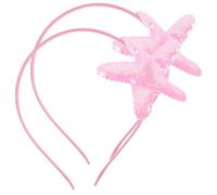 BEBEMOKO 2 pcs Sea Star Headband Glitter Hairband for Little Hair Accessories Soft Fabric for Birthday Party Masquerade Christmas Photo Prop