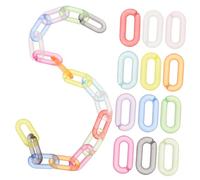 BEBEMOKO 200pcs Matte Rainbow Oval Chain Links Quick Linking Clips Hooks for Purse Bag Key Phone DIY Craft Making Supplies Lightweight Durable Accessories