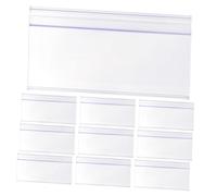 BEBEMOKO 20pcs Clear Plastic Price Label Holders for Supermarket and Pharmacy Wire Shelving Transparent Sign Holders with Easy Slide Design for Price Tag Display and Label Adjustment