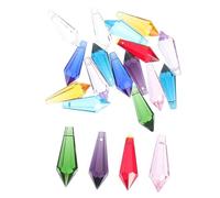 BEBEMOKO 20Pcs Mixed Color Crystal Glass Pendants DIY Hanging Ornaments for Chandeliers Sun Catchers Window Decor with Break Resistant Texture for Car
