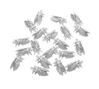 BEBEMOKO 20pcs Retro Insect Pendant DIY Bug Charms Small Cute Vintage Pendants Crafting Bracelet Bug Charms Insect Decoration Jewelry Alloy Silver